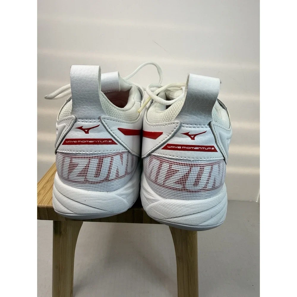 Mizuno Women's Wave Momentum 2 Volleyball Shoes Size 8 Red White Sneaker